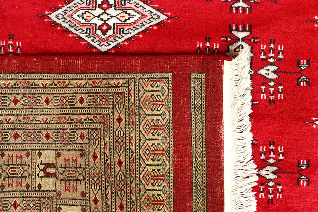 Red Pakistani Jaldar Rug 9' 2" x 11' 10" Hand-Knotted | No. QA35547