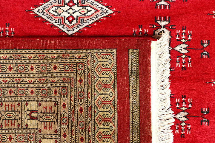 Red Pakistani Jaldar Rug 9' 2" x 11' 10" Hand-Knotted | No. QA35547