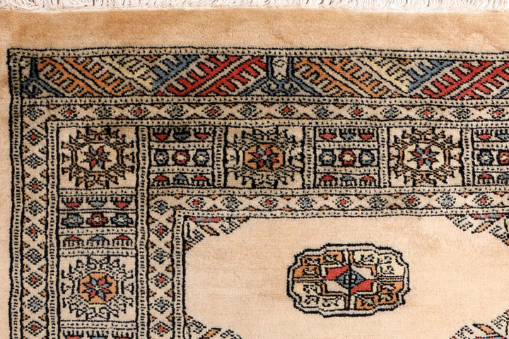 Brown Bokhara Rug 4' 2" x 5' 7" Hand-Knotted | No. QA35855