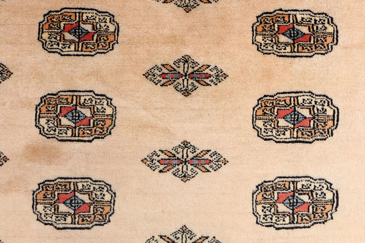 Brown Bokhara Rug 4' 2" x 5' 7" Hand-Knotted | No. QA35855