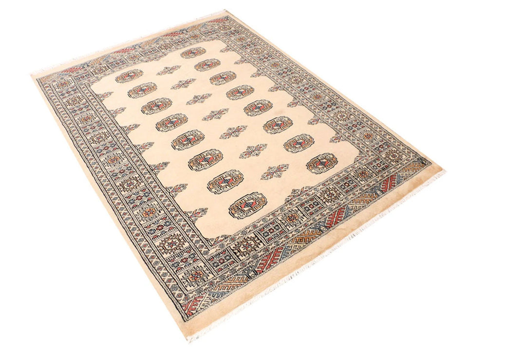 Brown Bokhara Rug 4' 2" x 5' 7" Hand-Knotted | No. QA35855