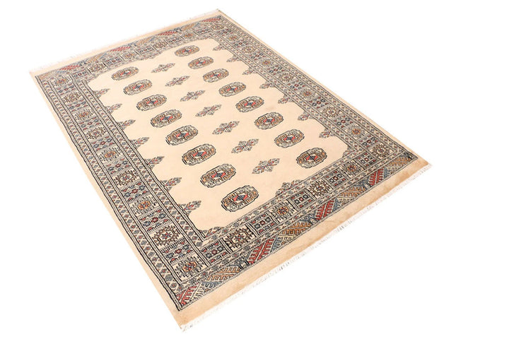 Brown Bokhara Rug 4' 2" x 5' 7" Hand-Knotted | No. QA35855