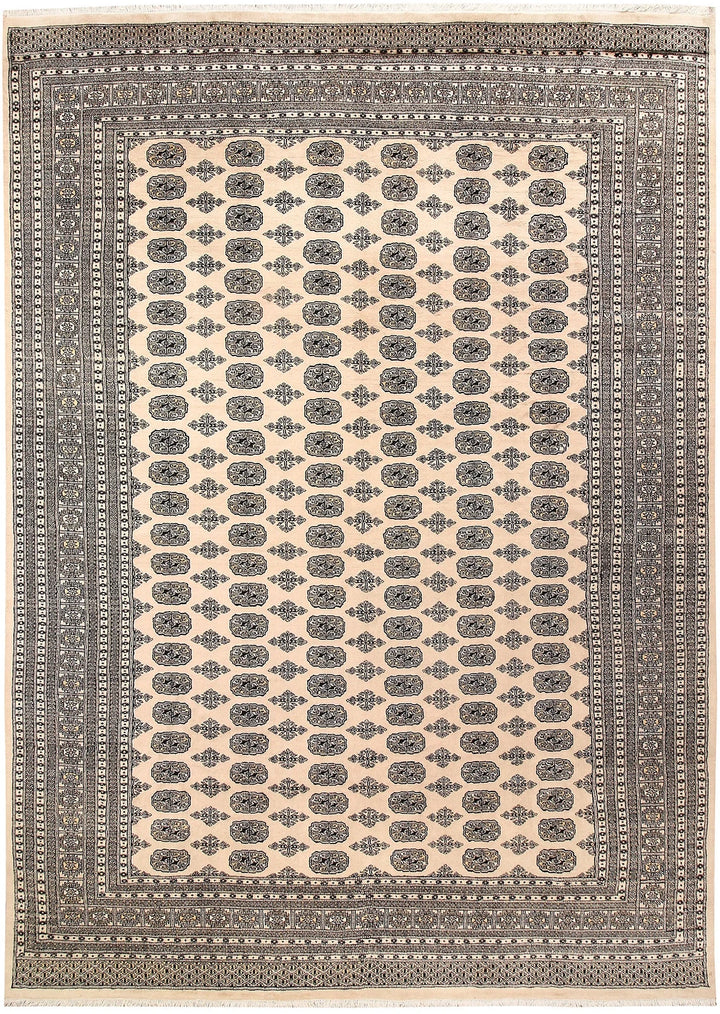 Brown Bokhara Rug 9' 1" x 12' 7" Hand-Knotted | No. QA35873