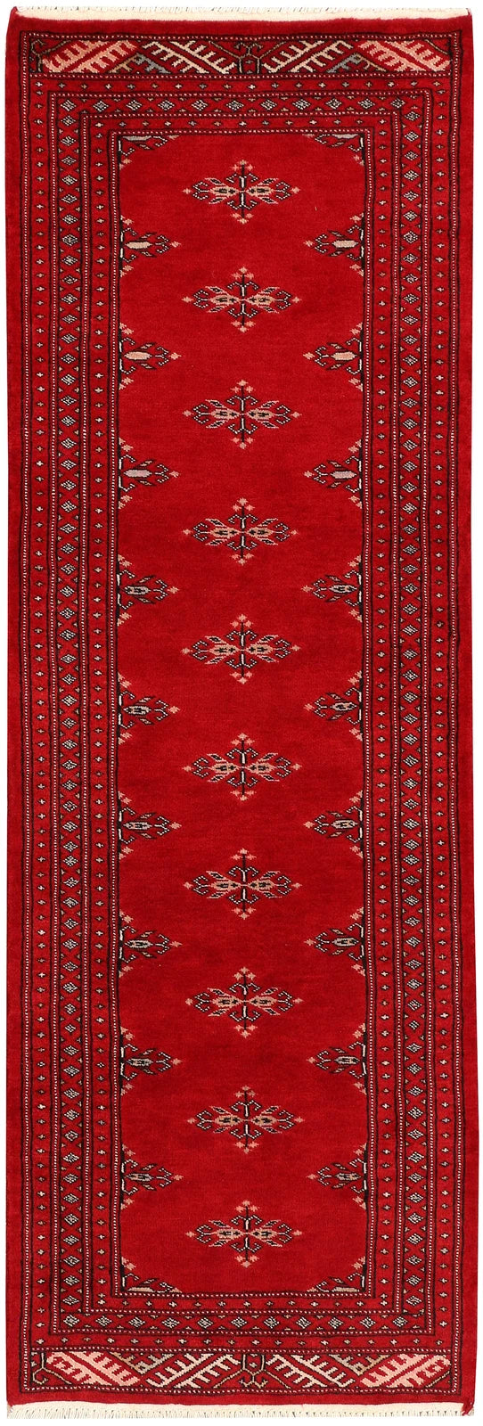 Dark Red Pakistani Butterfly Rug 2' 1" x 6' 1" Hand-Knotted | No. QA35889