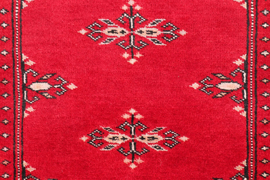 Dark Red Pakistani Butterfly Rug 2' 1" x 6' 1" Hand-Knotted | No. QA35889