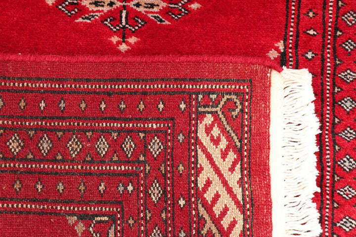 Dark Red Pakistani Butterfly Rug 2' 1" x 6' 1" Hand-Knotted | No. QA35889