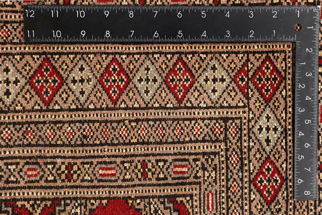 Red Pakistani Jaldar Rug 5' 10" x 8' 11" Hand-Knotted | No. QA36014