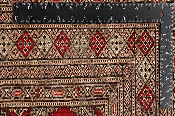 Red Pakistani Jaldar Rug 5' 10" x 8' 11" Hand-Knotted | No. QA36014