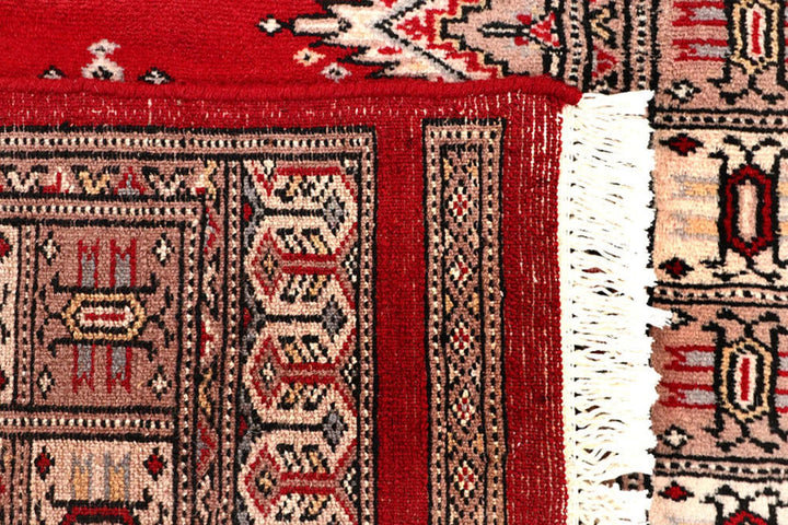 Red Pakistani Jaldar Rug 2' 6" x 10' 7" Hand-Knotted | No. QA36047