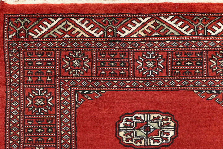 Orange Red Pakistani Bokhara Rug 2' 7" x 14' 3" Hand-Knotted | No. QA36290