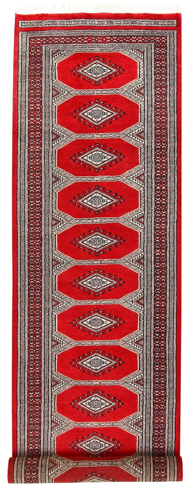 Red Pakistani Jaldar Rug 2' 4" x 9' 1" Hand-Knotted | No. QA36316