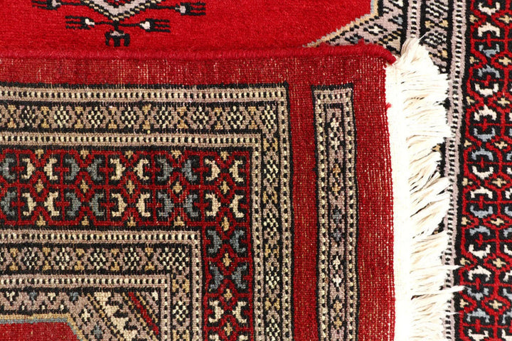 Red Pakistani Jaldar Rug 2' 4" x 9' 1" Hand-Knotted | No. QA36316