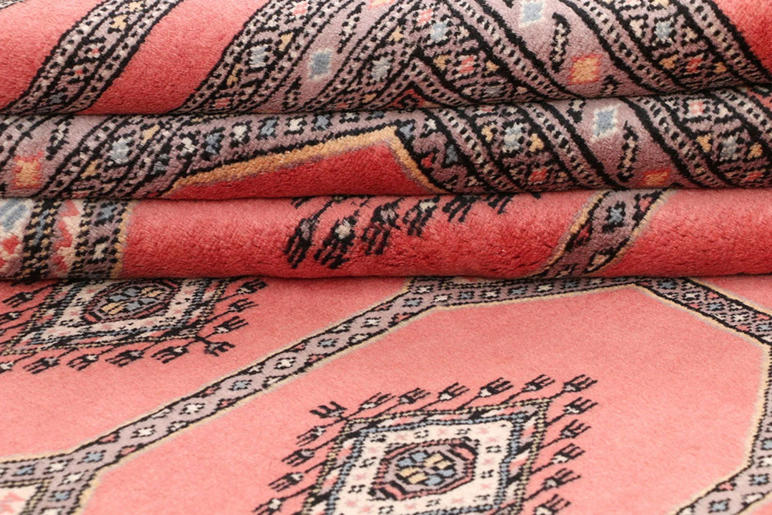 Salmon Pakistani Jaldar Rug 6' 8" x 10' 2" Hand-Knotted | No. QA36328
