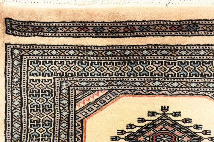 Brown Pakistani Jaldar Rug 2' 4" x 9' 1" Hand-Knotted | No. QA36508