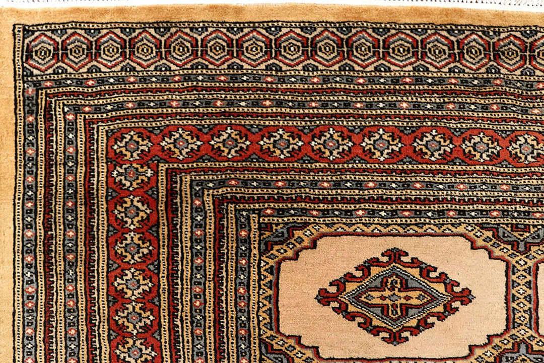 Brown Pakistani Jaldar Rug 8' x 10'9" Hand-Knotted | No. QA36679