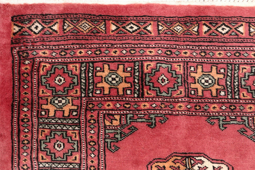 Red Pakistani Bokhara Rug 2' 9" x 15' 2" Hand-Knotted | No. QA36801
