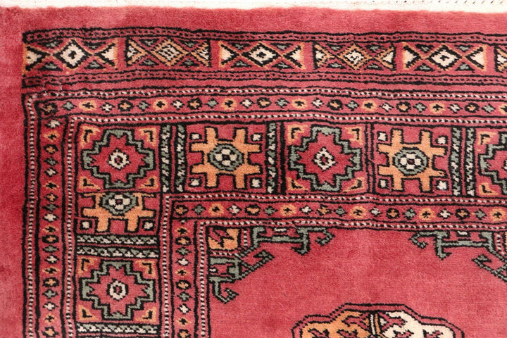 Red Pakistani Bokhara Rug 2' 9" x 15' 2" Hand-Knotted | No. QA36801