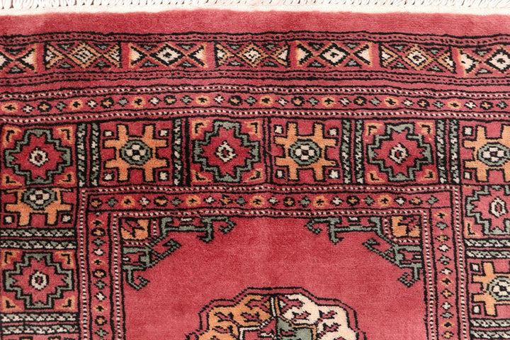 Red Pakistani Bokhara Rug 2' 9" x 15' 2" Hand-Knotted | No. QA36801