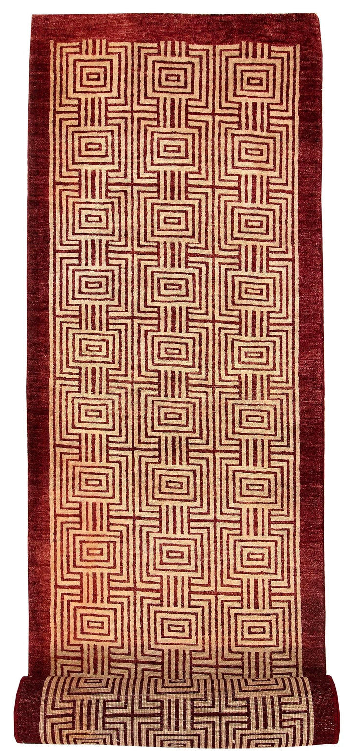 Brown Pakistani Gabbeh Rug 2' 7" x 11' 2" Hand-Knotted | No. QA36886