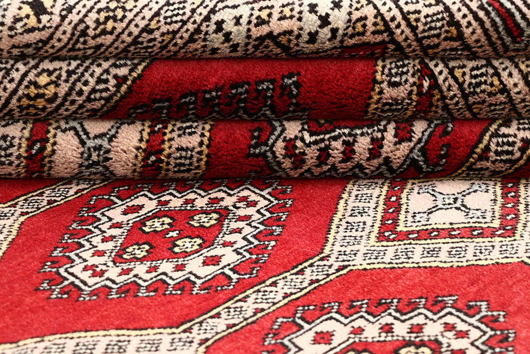 Red Pakistani Jaldar Rug 4' x 6'10" Hand-Knotted | No. QA36954