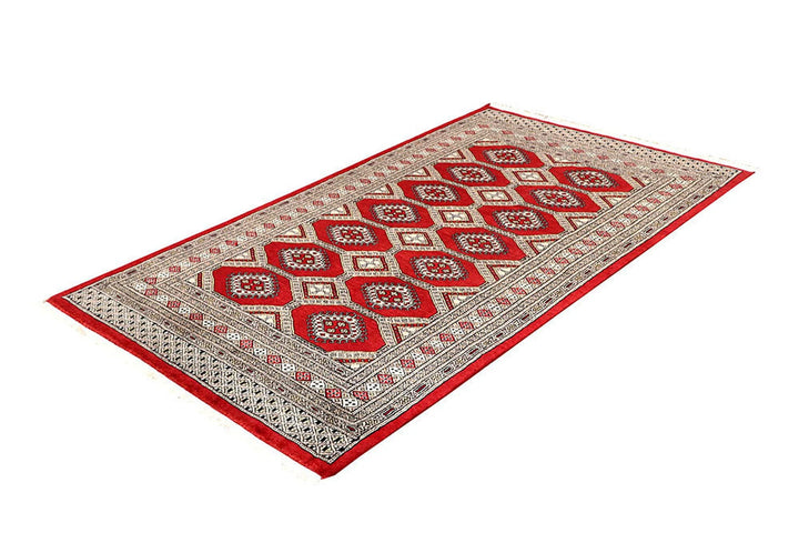Red Pakistani Jaldar Rug 4' x 6'10" Hand-Knotted | No. QA36954