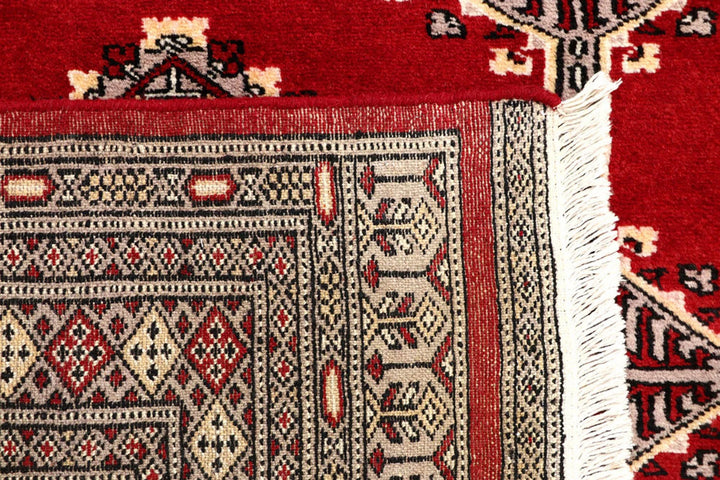 Firebrick Red Pakistani Jaldar Rug 5' 1" x 8' Hand-Knotted | No. QA37021