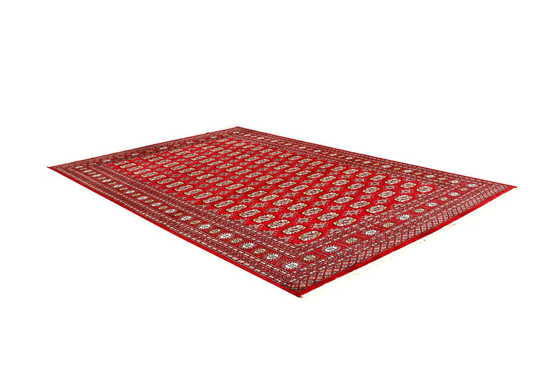 Firebrick Red Pakistani Bokhara Rug 5' 11" x 8' 10" Hand-Knotted | No. QA37057