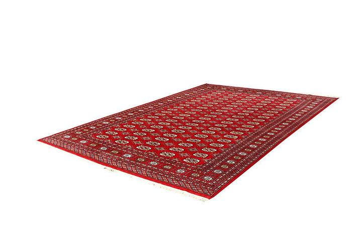 Firebrick Red Pakistani Bokhara Rug 5' 11" x 8' 10" Hand-Knotted | No. QA37057
