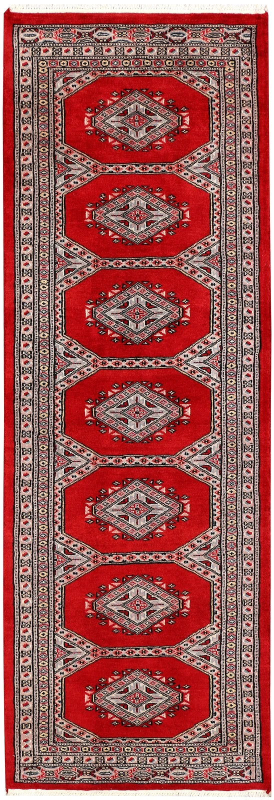 Firebrick Pakistani Jaldar Runner Rug 2' 1" x 6' 1" Hand-Knotted | No. QA37321