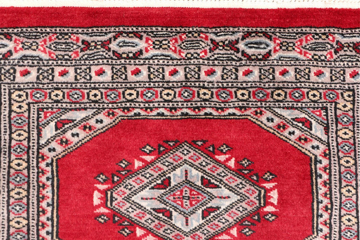 Firebrick Pakistani Jaldar Runner Rug 2' 1" x 6' 1" Hand-Knotted | No. QA37321