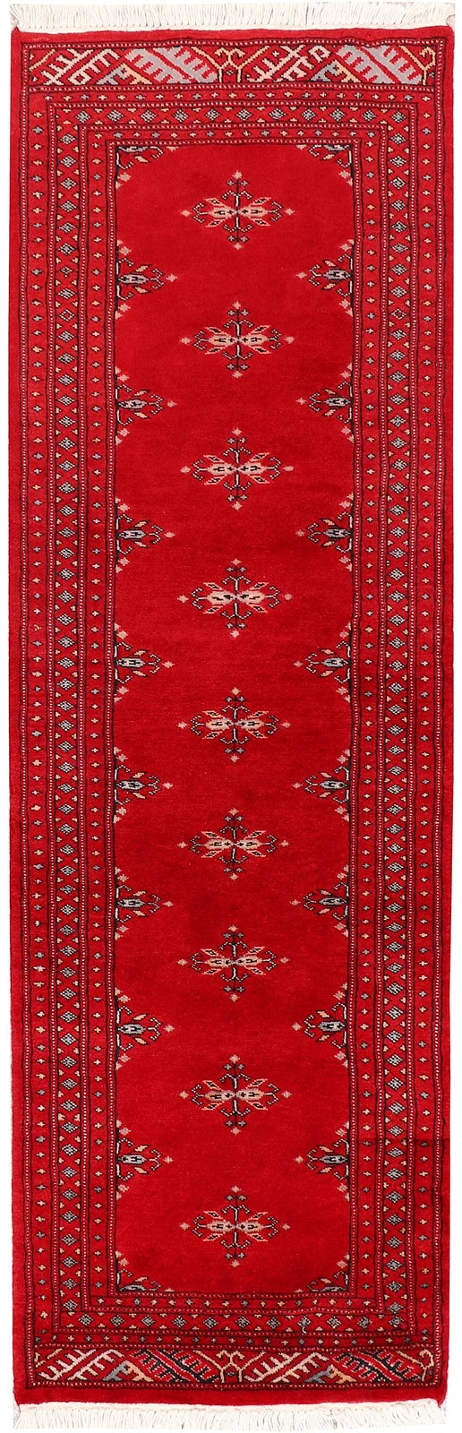 Red Pakistani Butterfly Rug 2' x 6'1" Hand-Knotted | No. QA37575