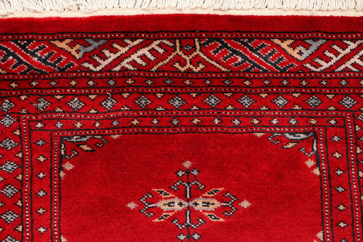 Red Pakistani Butterfly Rug 2' x 6'1" Hand-Knotted | No. QA37575
