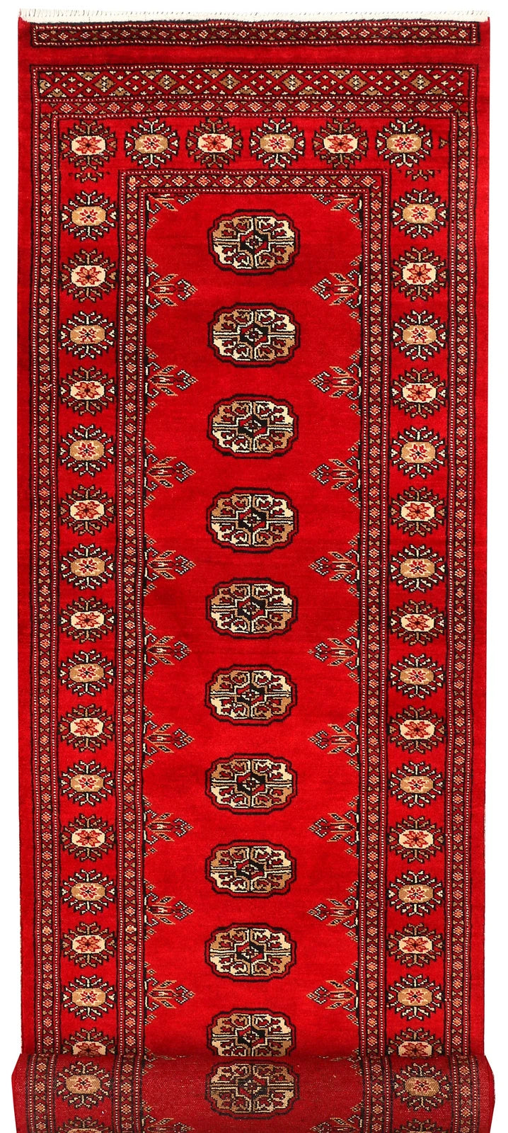 Dark Red Pakistani Bokhara Rug 2' 7" x 9' 8" Hand-Knotted | No. QA37834