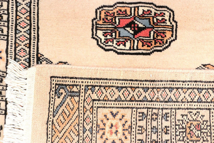 Antique White Pakistani Bokhara Rug 2' 6" x 12' 3" Hand-Knotted | No. QA37927