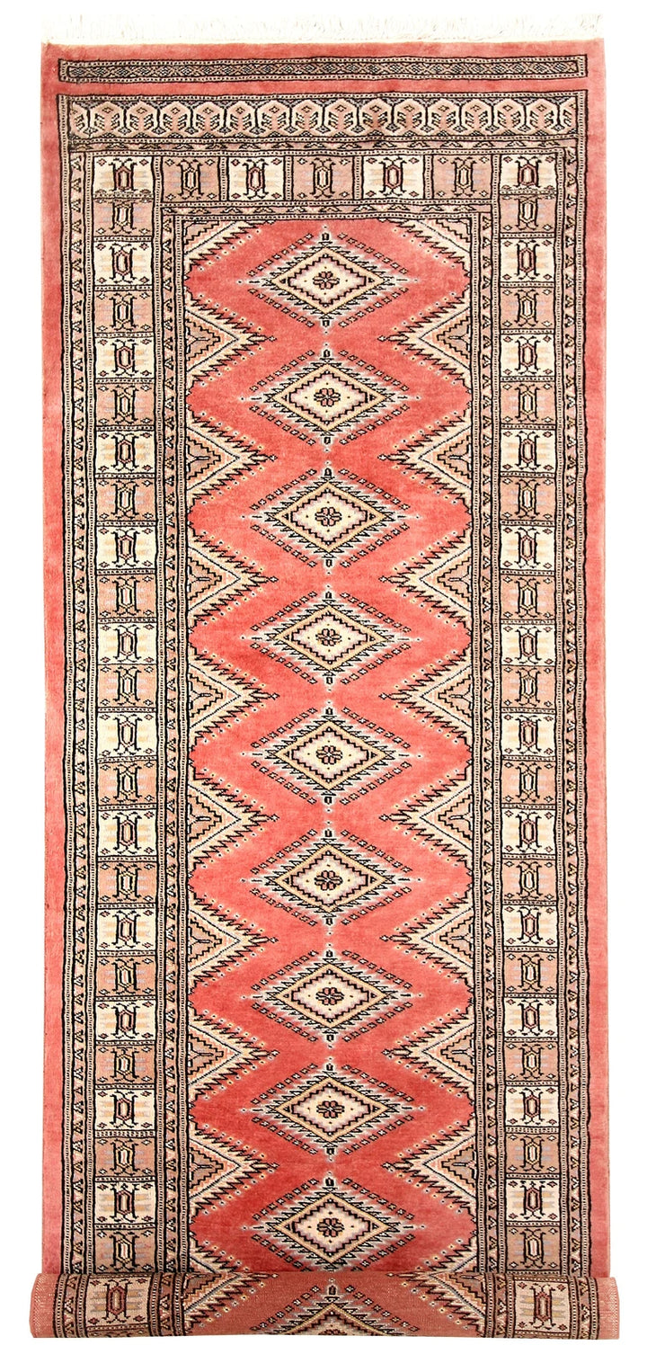 Salmon Pakistani Jaldar Runner 2' 8" x 7' 10" Hand-Knotted | No. QA37987