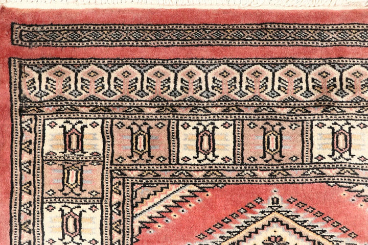 Salmon Pakistani Jaldar Runner 2' 8" x 7' 10" Hand-Knotted | No. QA37987
