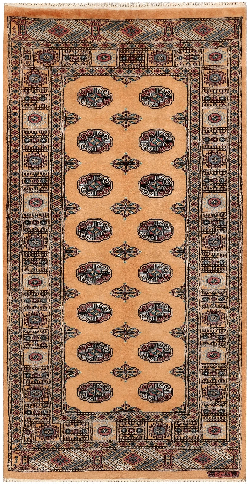 Moccasin Pakistani Bokhara Rug 3' 1" x 5' 11" Hand-Knotted | No. QA38196