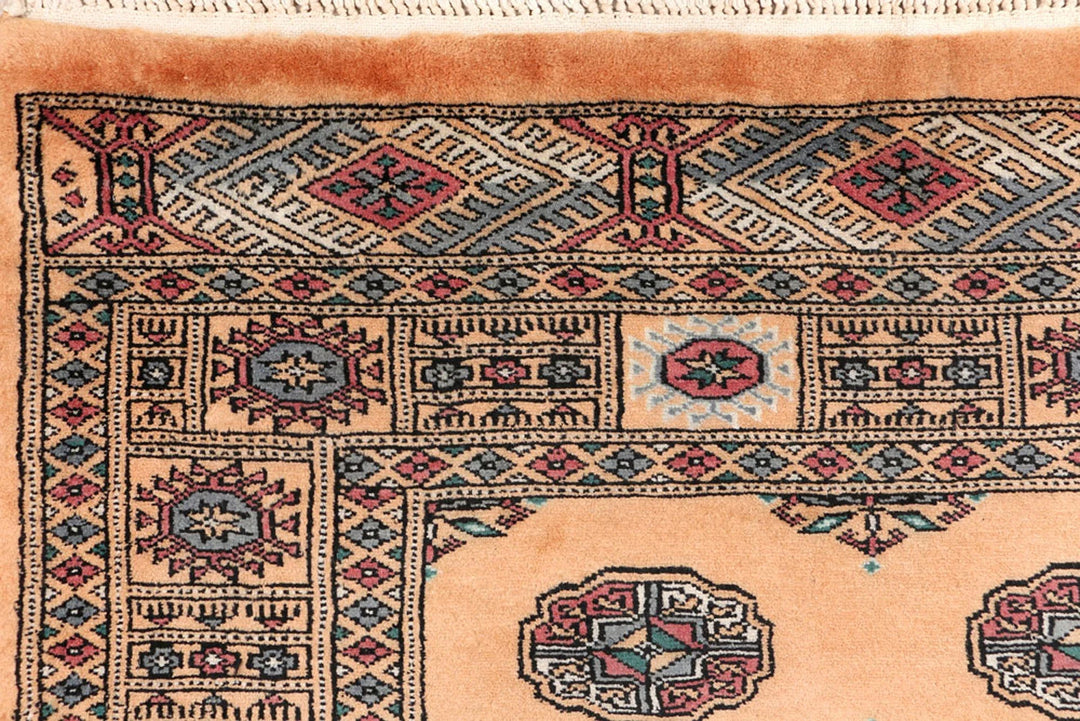 Moccasin Pakistani Bokhara Rug 3' 1" x 5' 11" Hand-Knotted | No. QA38196