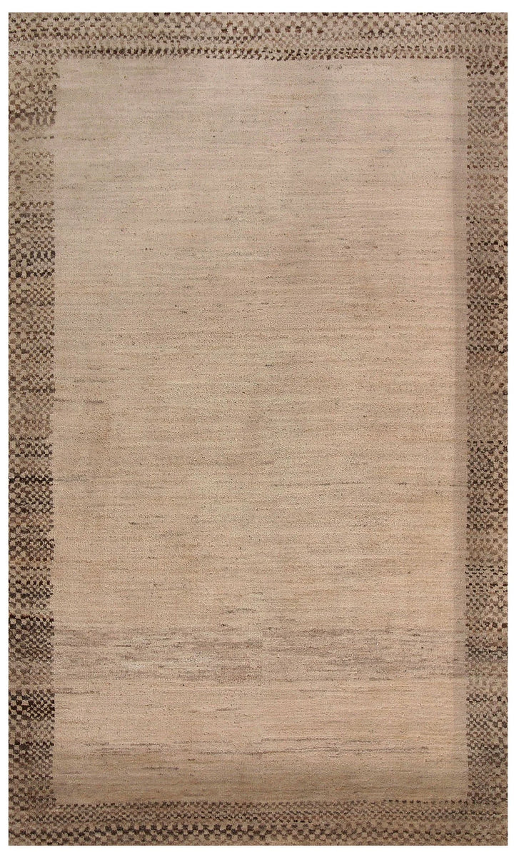 Brown Pakistani Gabbeh Rug 3' 4" x 5' 7" Hand-Knotted | No. QA38515