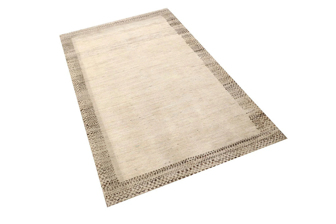 Brown Pakistani Gabbeh Rug 3' 4" x 5' 7" Hand-Knotted | No. QA38515