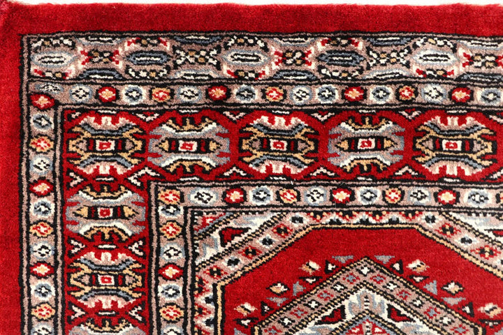 Red Pakistani Jaldar Rug 2' 4" x 9' 7" Hand-Knotted | No. QA38597
