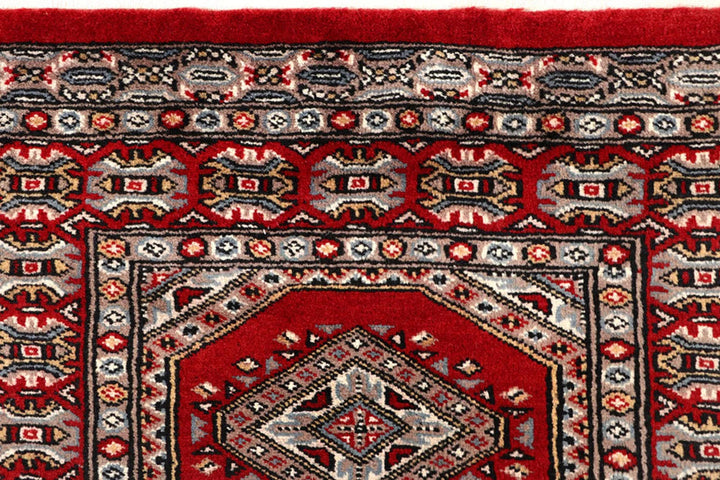 Red Pakistani Jaldar Rug 2' 4" x 9' 7" Hand-Knotted | No. QA38597