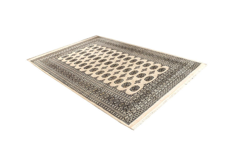 Brown Pakistani Bokhara Rug 6' 1" x 8' 11" Hand-Knotted | No. QA38645