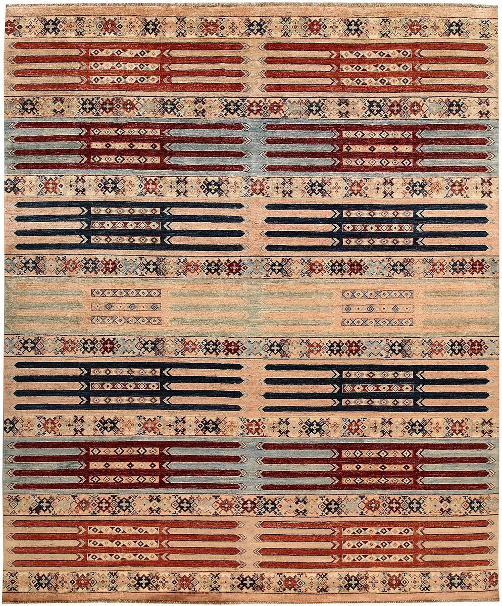 Afghan Oushak Rug 8' 2" x 9' 9" Hand-Knotted | No. QA38654