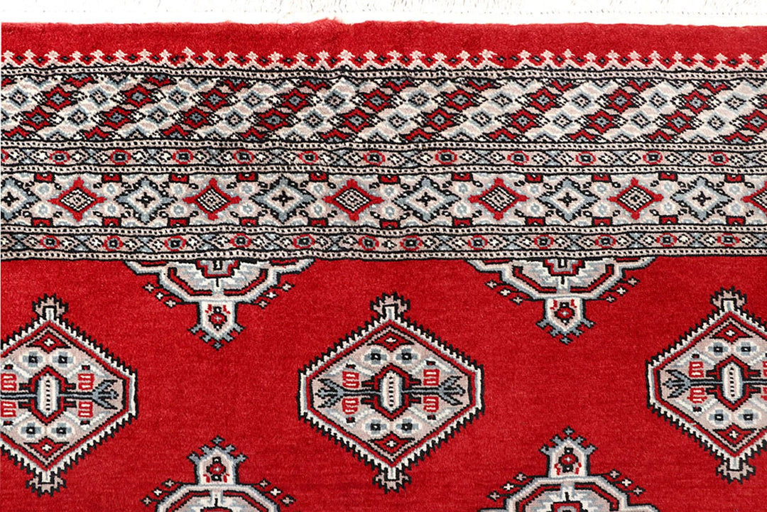 Red Pakistani Jaldar Rug 5' x 7'11" Hand-Knotted | No. QA38819