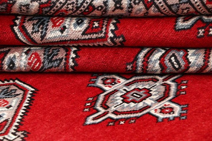 Red Pakistani Jaldar Rug 5' x 7'11" Hand-Knotted | No. QA38819