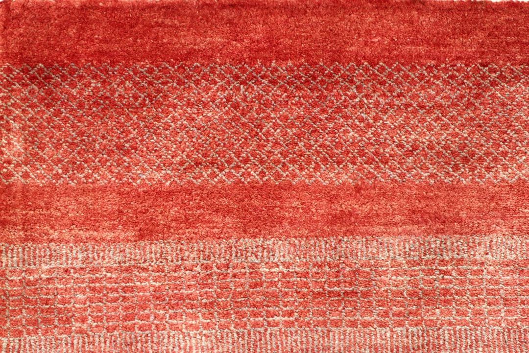 Orange Gabbeh Rug 4' x 6' Hand-Knotted | No. QA38873