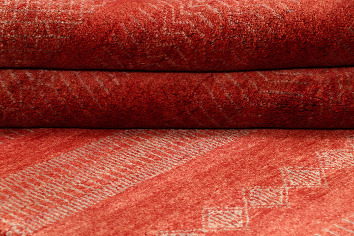 Orange Gabbeh Rug 4' x 6' Hand-Knotted | No. QA38873