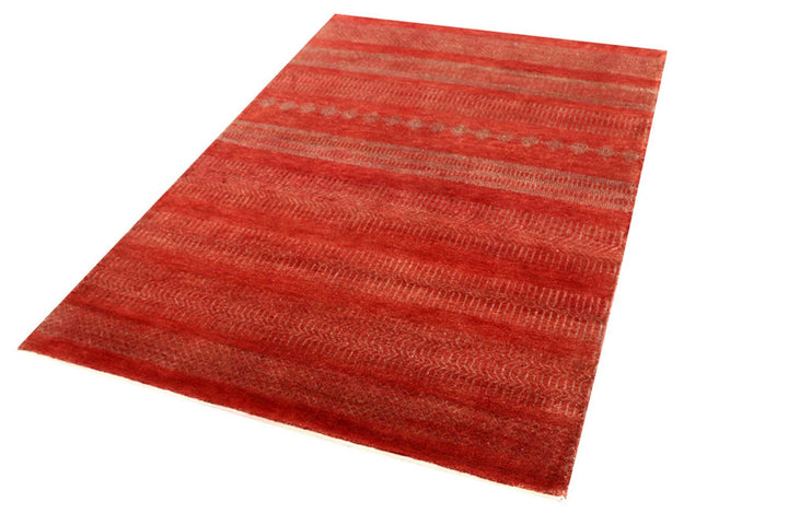 Orange Gabbeh Rug 4' x 6' Hand-Knotted | No. QA38873