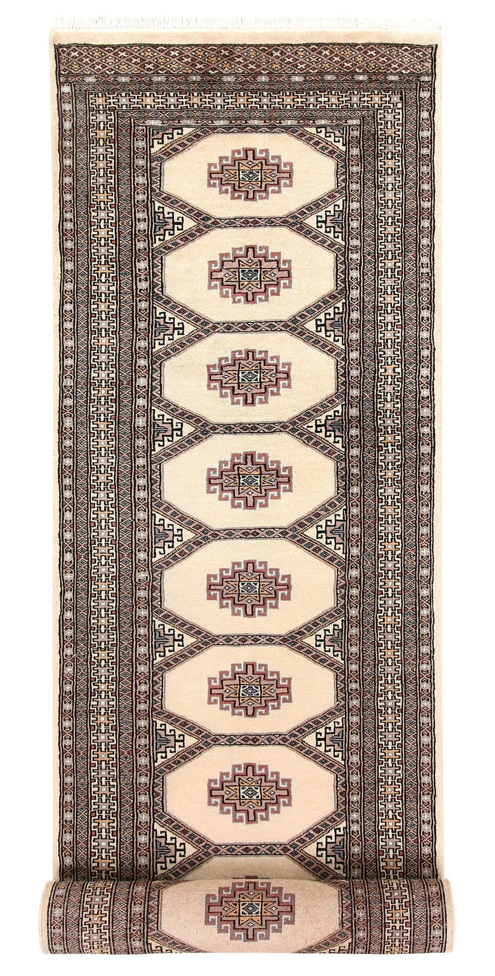 Brown Pakistani Jaldar Rug 2' 6" x 10' 6" Hand-Knotted | No. QA38938